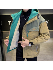 Solid Color Hooded Loose Jackets