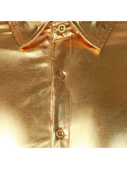 Metallic Long Sleeve Cardigan Shirts