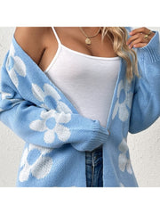 Flower Knitting Cardigan Sweater