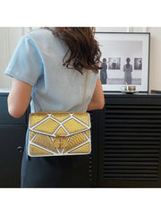 Colorblock Zipper Shoulder Bags