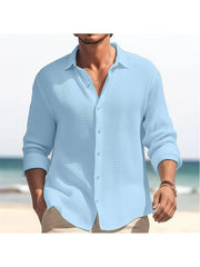 Solid Color Patchwork Long Sleeve Shirts