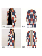 Digital Printing Patchwork Long Sleeve Cardigan