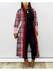 Digital Printing Patchwork Long Sleeve Cardigan