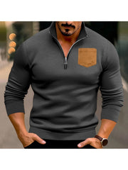 Men Colorblock Long Sleeve Fitted Sweatshirt