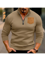 Men Colorblock Long Sleeve Fitted Sweatshirt