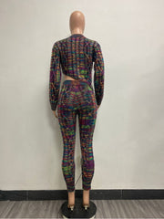 Asymmetrical Colorblock Knitting Suit