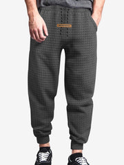 Jacquard Weave Square Drawstring Loose Pants