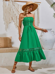 Solid Color High Rise A-line Sleeveless Dresses