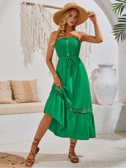 Solid Color High Rise A-line Sleeveless Dresses