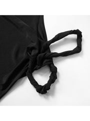 Patchwork One-shoulder Cropped Trouser Sets