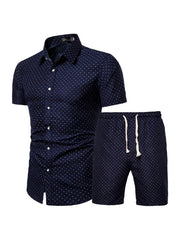 Chinese Style Printed Shirt Men Activewear Sets