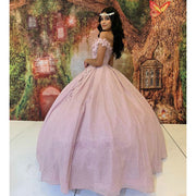 Pink Shiny Sweetheart Quinceanera Dress