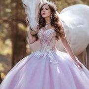 Crystal Light Purple Princess Sweetheart Quinceanera Dress