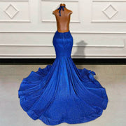 Royal Blue Long Prom Dresses 2023 Luxury Mermaid Beaded Crystals Diamond Women Formal Evening Gown Graduation
