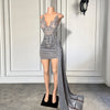 Velvet V-neck Sheer Beaded Birthday Dress