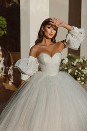 Elegant Shiny Glitter Wedding Dress