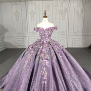 DY1115 Purple Sweetheart Quinceanera Dresses For 15 Party Princess Appliques Organza Lace Birthday Party Dress Robes De Bal