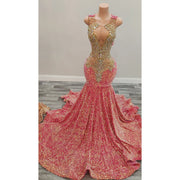 2024 Sparkly Pink Luxury Prom Gown