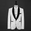 Men's Dark Pattern Suit Three-piece Suit Performance