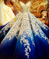 Luxury Blue Quinceanera Dress with 3D Applique Beading