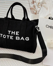 Trendy Letter Print Crossbody Adjustable Strap Satchel Tote Bag