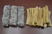3 Pcs White Sage Bundles 4" + 20 Palo Santo Sticks Refills