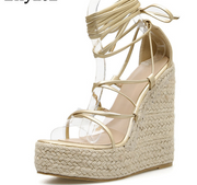 Eilyken Fashion Summer Wedges Women Sandals Open Toe Ankle Strap Ladies Platform Wedges Sandals High heels Shoes size 35-42