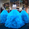 Long Blue Sparkly Heavy Beaded Crystals Prom Dress