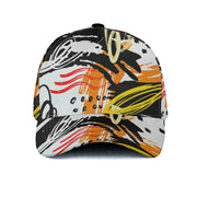 Sports Snapback Hat, Orange Graphic Adjustable Hat - Unisex