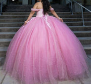 Pearly Off The Shoulder  Quinceanera Ball Gown