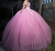 Pearly Off The Shoulder  Quinceanera Ball Gown