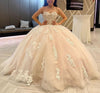 Light Champagne Strapless  Sweetheart Quinceanera Dress