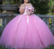Pearly Off The Shoulder  Quinceanera Ball Gown