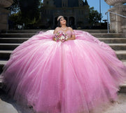 Pearly Off The Shoulder  Quinceanera Ball Gown