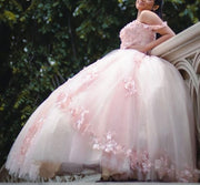 Princess Off The Shoulder 3D Flowers Quinceanera Dress